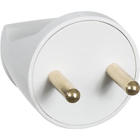 LK Stecker Typ 85lige rund ohne Erde16A 250V weiss, Elektronikkabel + Stecker, Weiss