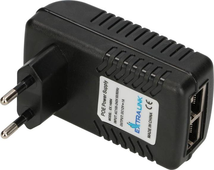 Actual product image Extralink POE-12-12W 12V 12W 1A POWER ADAPTER WALL PLUG (802.3af (PoE), 12 W)