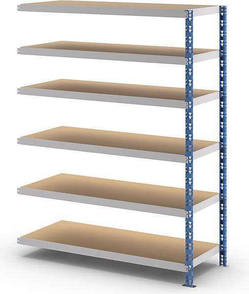 Actual product image eurokraft basic Wide span boltless shelf unit with chipboard shelves, depth 600 mm, extension