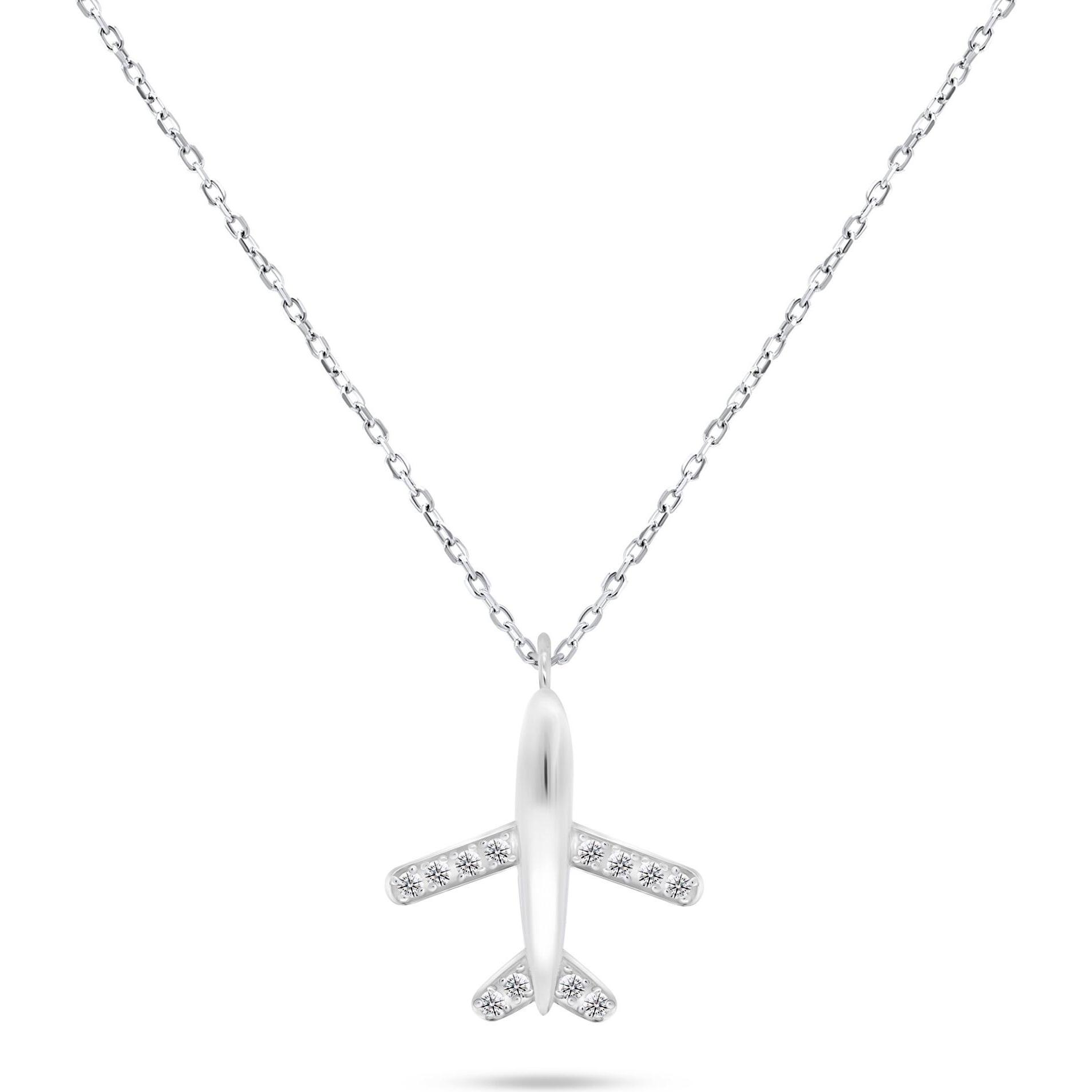 Brilio, Collana, Argento - Collana giocosa in argento Airplane NCL77W, (Argento)