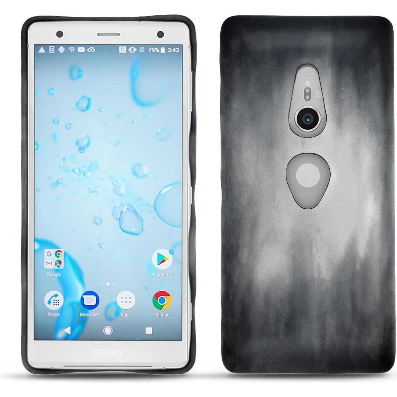 Thumbnail - Noreve Lederschutzhülle (Sony Xperia XZ2), Smartphone Hülle, Grau