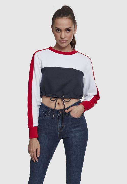 Produktbild Urban Classics Ladies Cropped 3-Tone Stripe Crew (L)