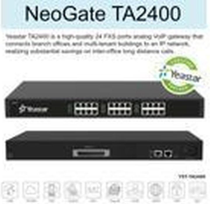 Productafbeelding Yeastar VoIP-gateway TA2400 24xFXS RJ11 of 2xFXS RJ21