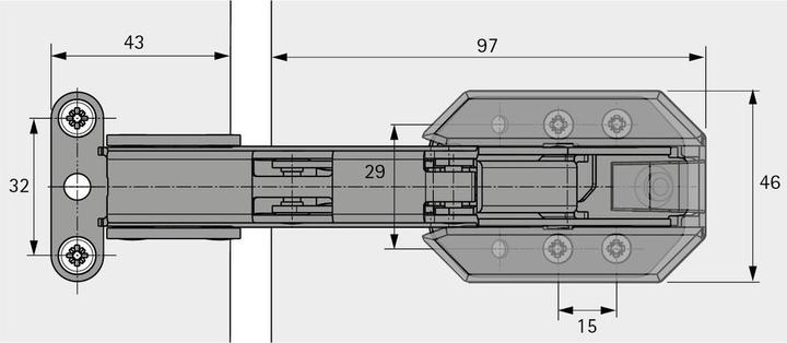 Produktbild Hettich Führungsscharnier Kamat 115°
