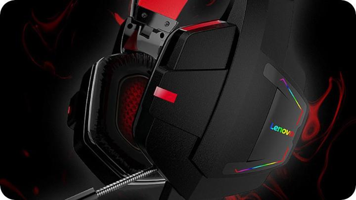 Actual product image Lenovo HU85 gaming headset (black) (Cable)