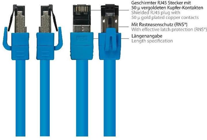 Produktbild Good Connections Alcasa 8080-015B Netzwerkkabel 1,5 m Cat8.1 S/FTP (S-STP) Blau (S/FTP, CAT8.1, 1.50 m)