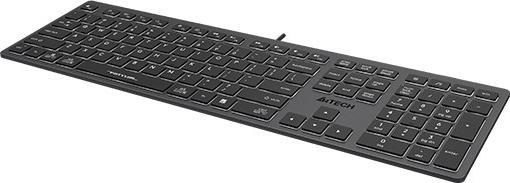 Actual product image A4Tech FSTYLER FX60H (White Backlit) Keyboard USB QWERTY Black Grey (Eng. Int., Cable)