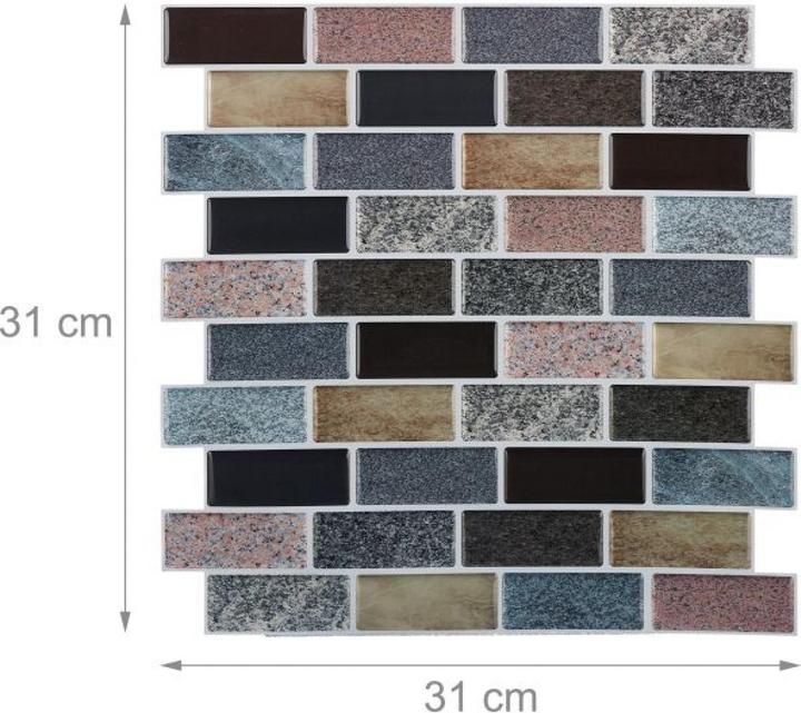 Image du produit Relaxdays Stickers-carrelage (31 x 0.1 x 31 cm)
