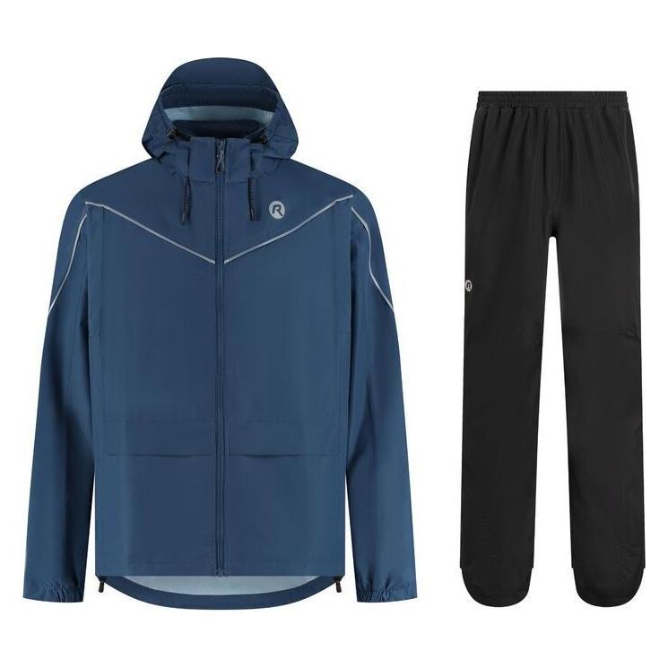 Rogelli, Unisex, Velojacke, Essential Raincoat Set No 3XL (3XL), Mehrfarbig, Schwarz, 3XL