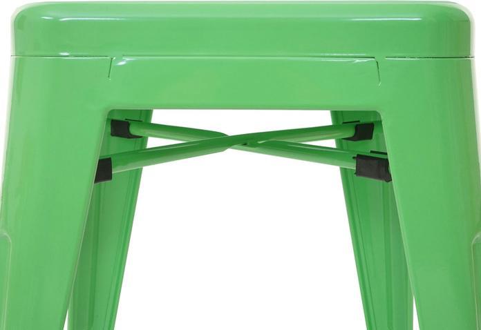 Produktbild Swisshandel24 4x Barhocker, Barstuhl Tresenhocker, Metall Industriedesign stapelbar grün