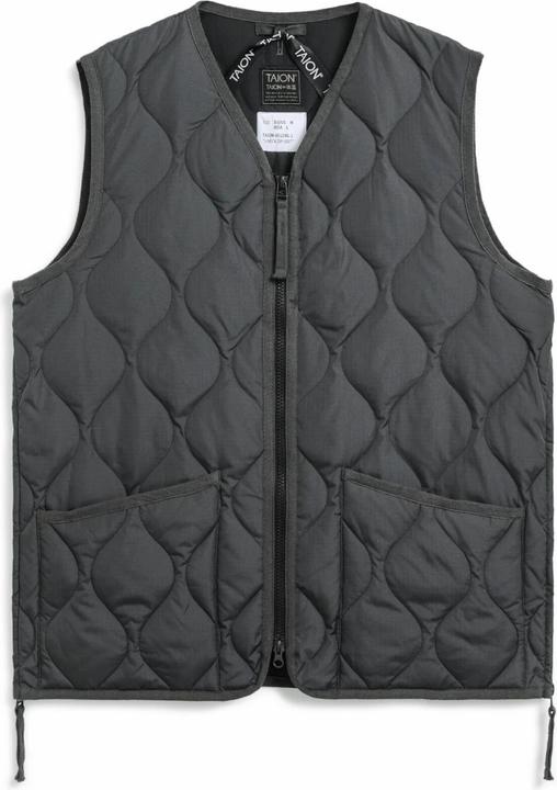 Taion Sleeveless military v-neck zip jacket (L)