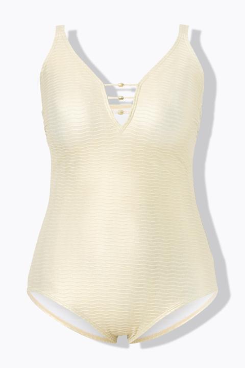 Actual product image Ulla Popken Metallic Wave One Piece Swimsuit (50)