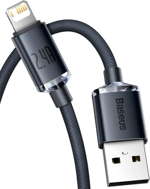 Produktbild Baseus Crystal Shine Series Fast Charging Data Cable USB to iP 2.4A 2m Black (2 m, USB 2.0)