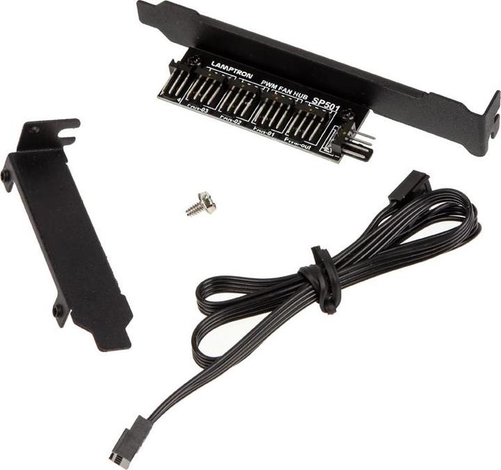 Actual product image Lamptron SP501 PWM hub for PCI bracket (4 Fan)