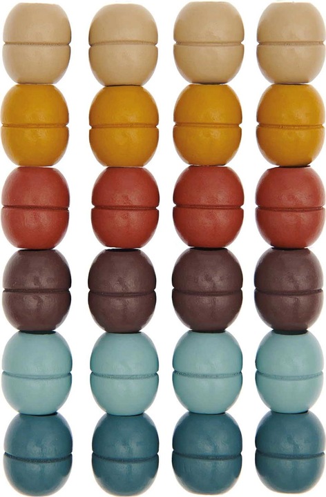 Image du produit Rico Design Perles en bois Makramee couleur terre, 24 pièces