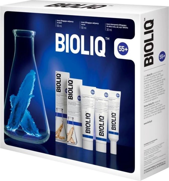 Image du produit Bioliq 55+ zestaw krem intensywnie liftingujący do skóry oczu, ust, szyi i dekoltu 30ml + krem na (Kit de soins du visage)