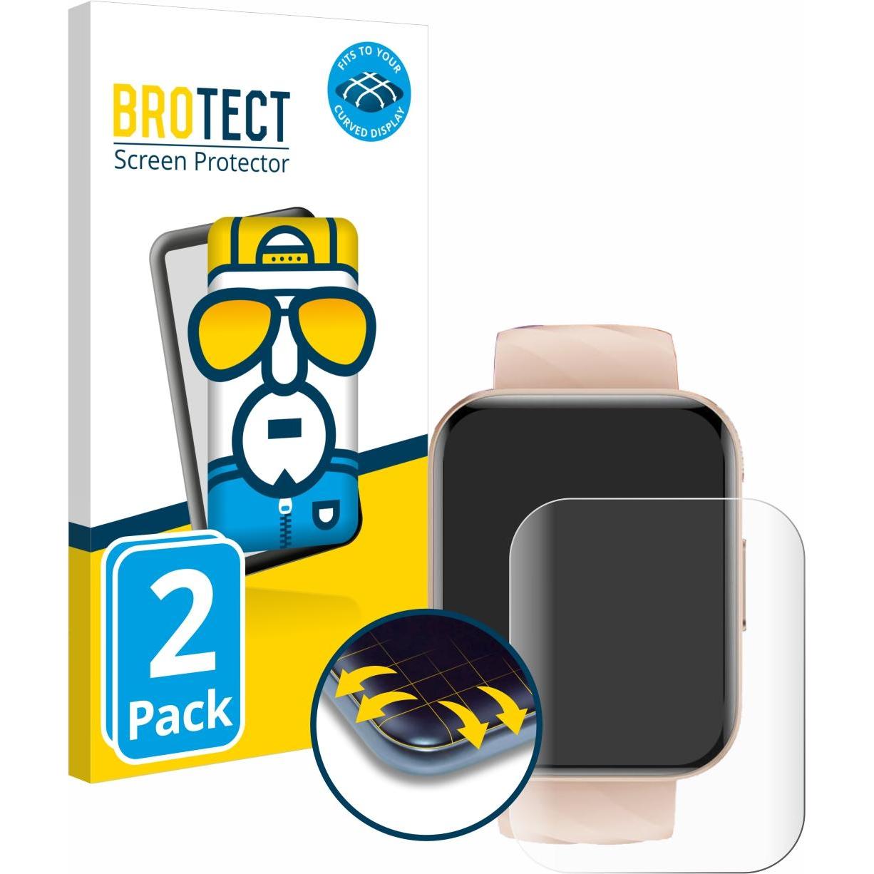 BROTECT Full-Cover Displayschutz, Smartwatch Schutzfolie, Transparent