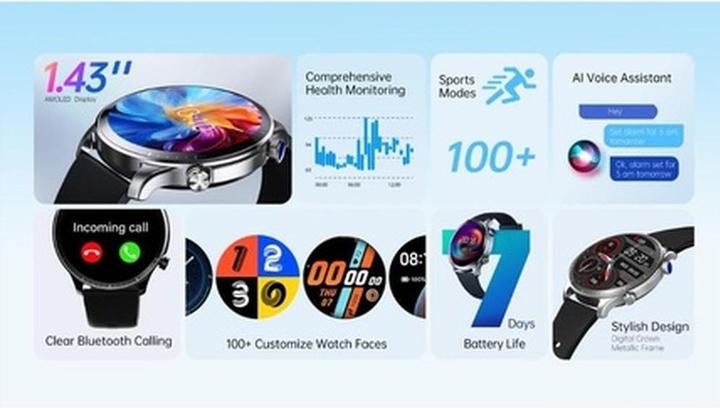 Actual product image Riversong smartwatch Motive 9 Pro space gray SW901