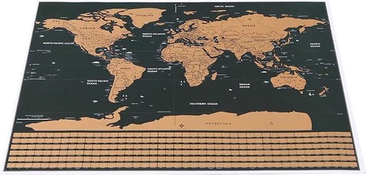 Image du produit I Am Creative Rubbel Weltkarte Scratch Map Poster 82x59cm Schwarz (82 x 59 cm)