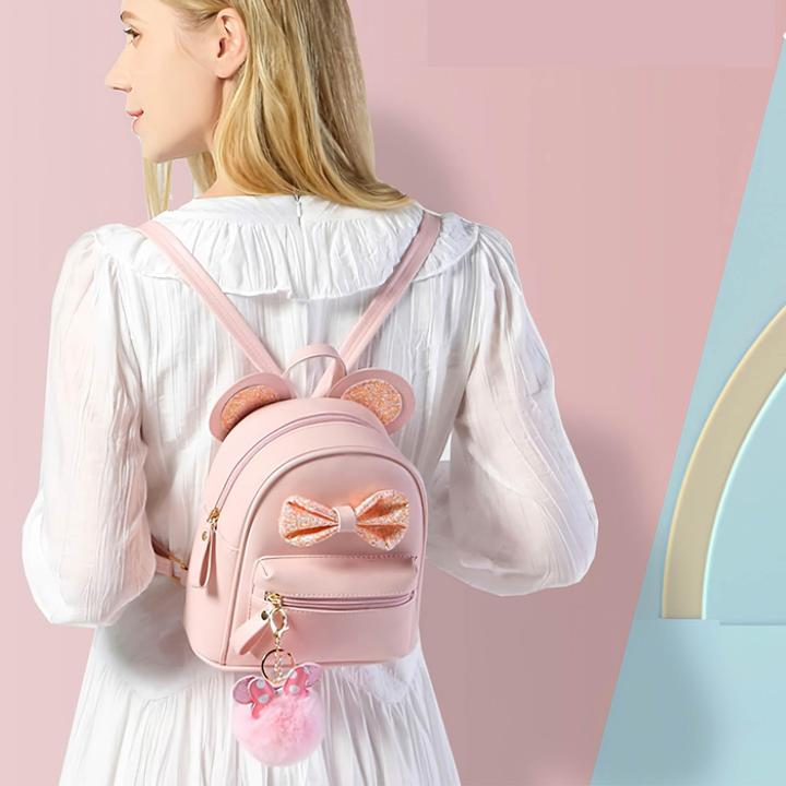 Produktbild Only-Bags.Store Rucksack, Niedliche Fliege Rucksäcke Mini leichte Schultaschen mit Schlüsselanhänger Daypack