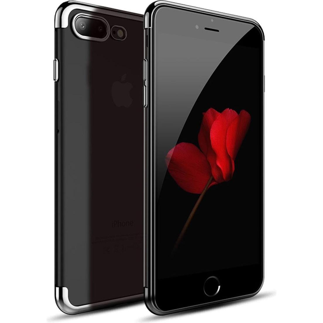 König Design Handy Hülle Schutz für Apple iPhone 7 / 8 Plus Durchsichtig Transparent Schwarz (Apple iPhone 7 Plus), Smar...