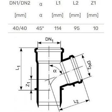 Thumbnail - Magnaplast, Zubehör Sanitärinstallation, TEE INTERNAL D40/40X45 PP