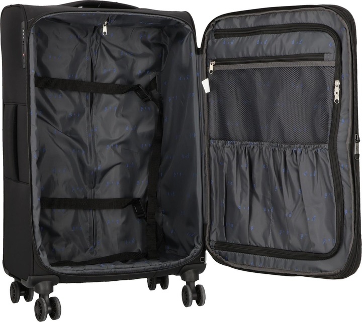 Immagine prodotto D&N Travel Line 9504 Set di valigie a 4 ruote, 3 pezzi con ripiegamento elastico (204 l, XL (da 115l))