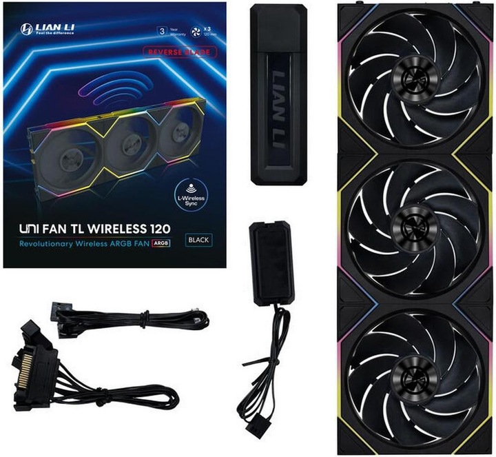 Actual product image Lian-Li UNI FAN TL Wireless Reverse Blade (120 mm, 3 x)