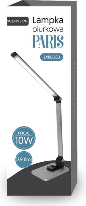 Actual product image Lasmex Svensson Desk lamp PARIS 10W 550lm silver (550 lm)