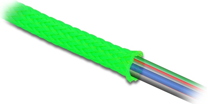 Produktbild Delock Geflechtschlauch dehnbar 2 m x 38 mm grün (Kabelschlauch, 200 cm)