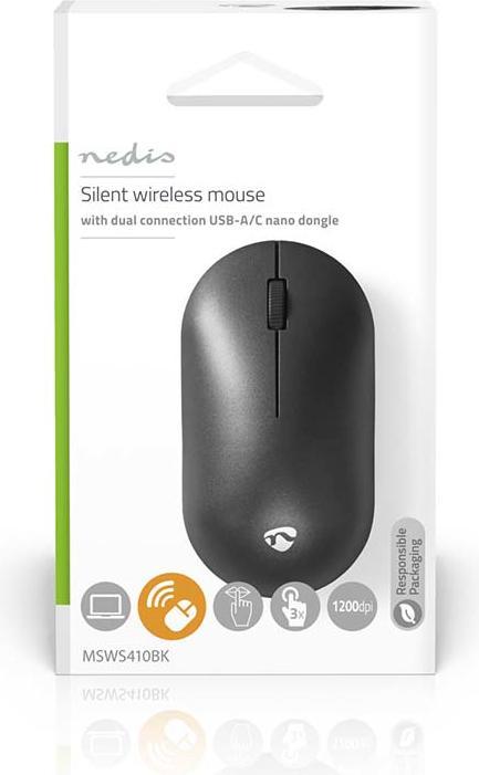 Produktbild Nedis Mouse | Drahtlos | 1200 dpi | Anzahl Knöpfe: 3 | Beidhändig (Kabellos)