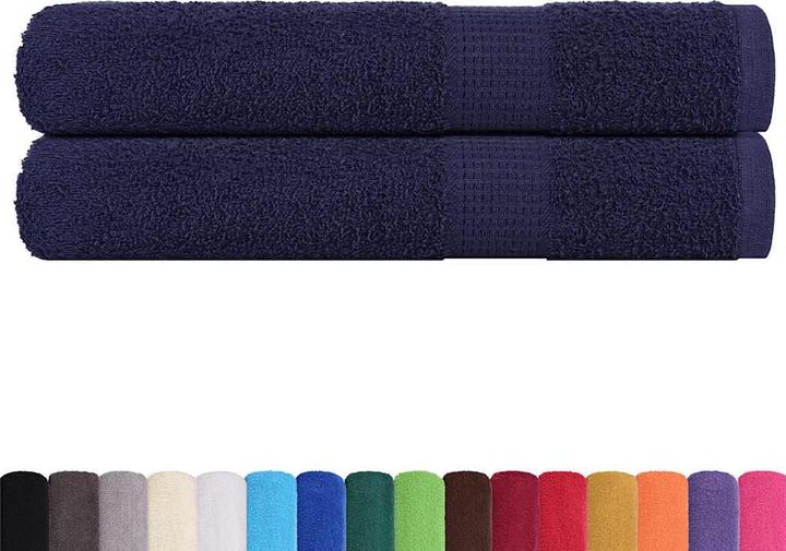 Produktbild VidaXL Handtücher 2 Stk. Marineblau 100x200 cm 360 g/m² 100% Baumwolle (100 x 200 cm)