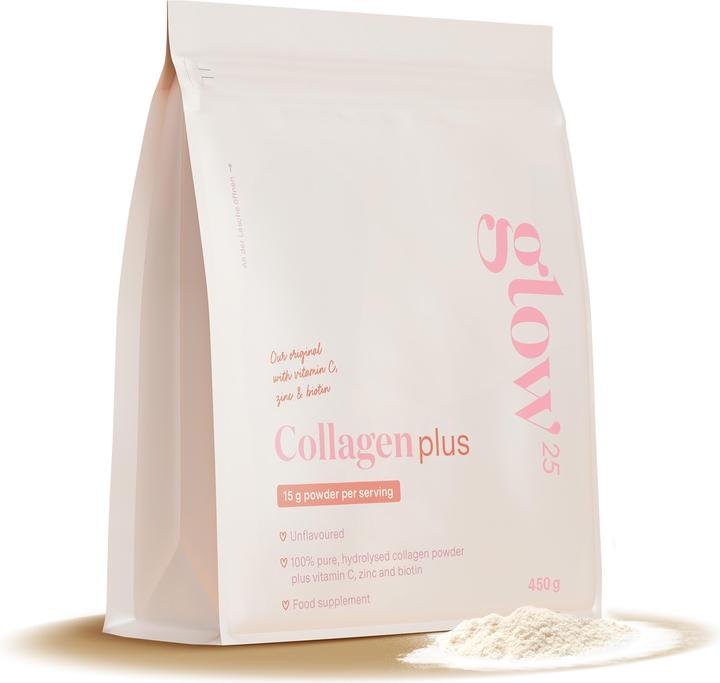 Glow25 Collagen Plus - collagen hydrolysate with vitamin C, zinc and biotin (1 pcs., Powder, 450 g)