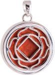 Image du produit Berk Pendentif chakra racine (20 mm avec chaîne en laiton argenté variable, Alliage de zinc argenté &oslash)