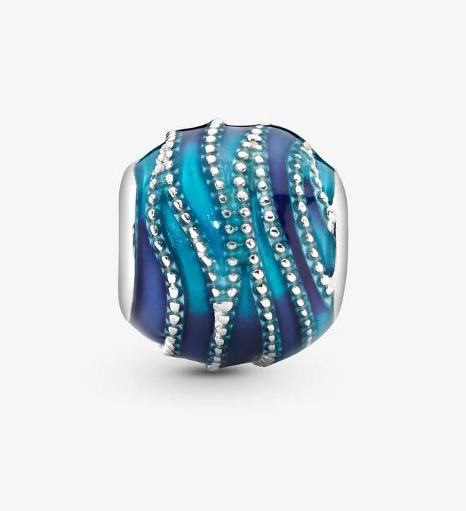 Actual product image Pandora Blue Swirls Charms/Beads (Stainless steel)