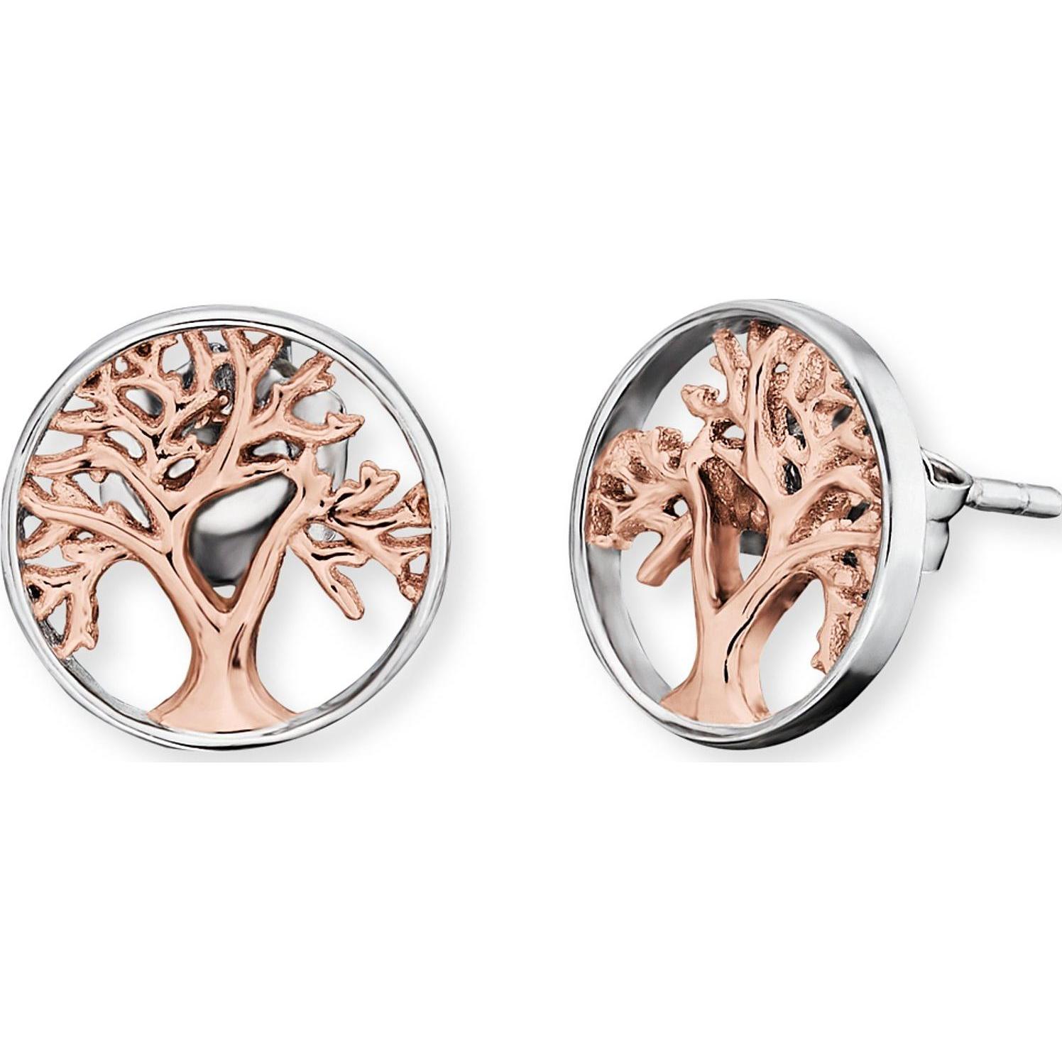 Engelsrufer, Ohrringe, Ohrstecker Lebensbaum, (925er Silber rhodiniert)