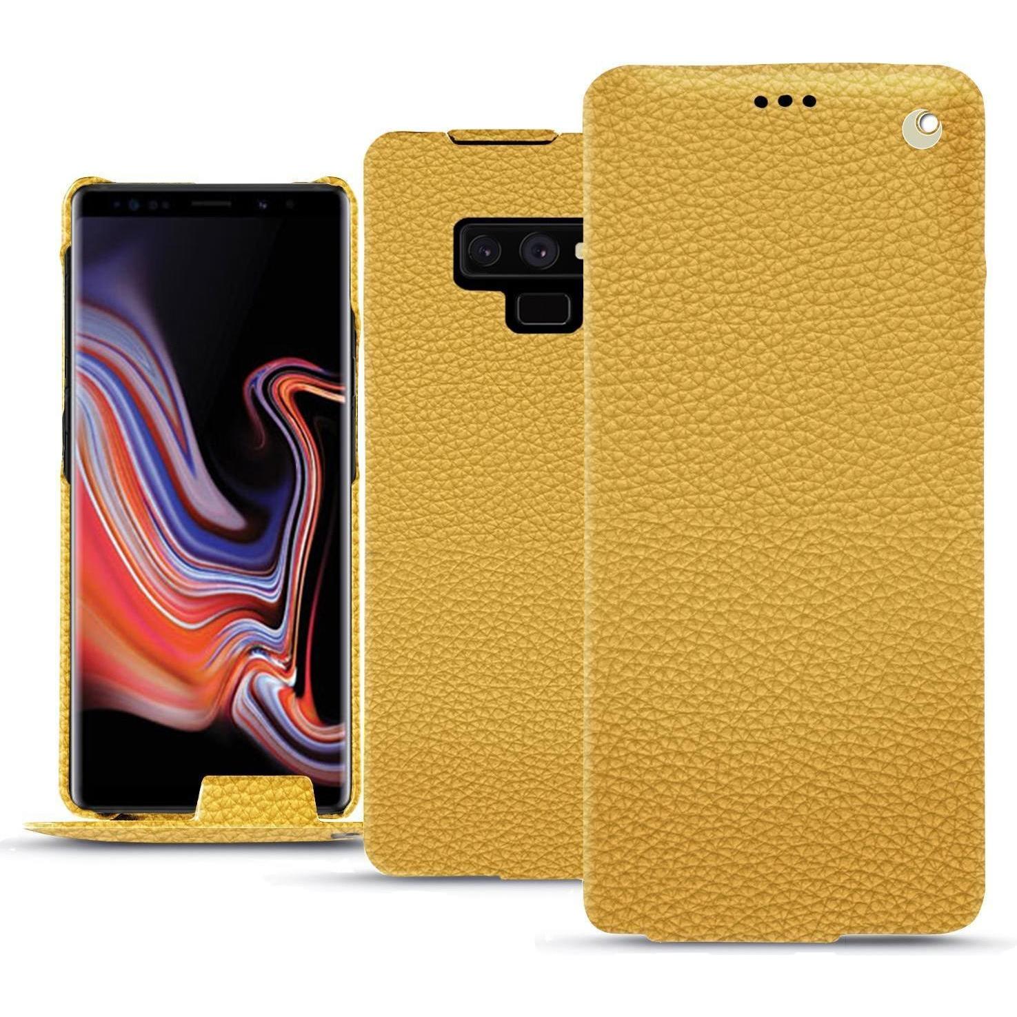 Noreve Lederschutzhülle vertikal (Samsung Galaxy Note 9), Smartphone Hülle, Orange