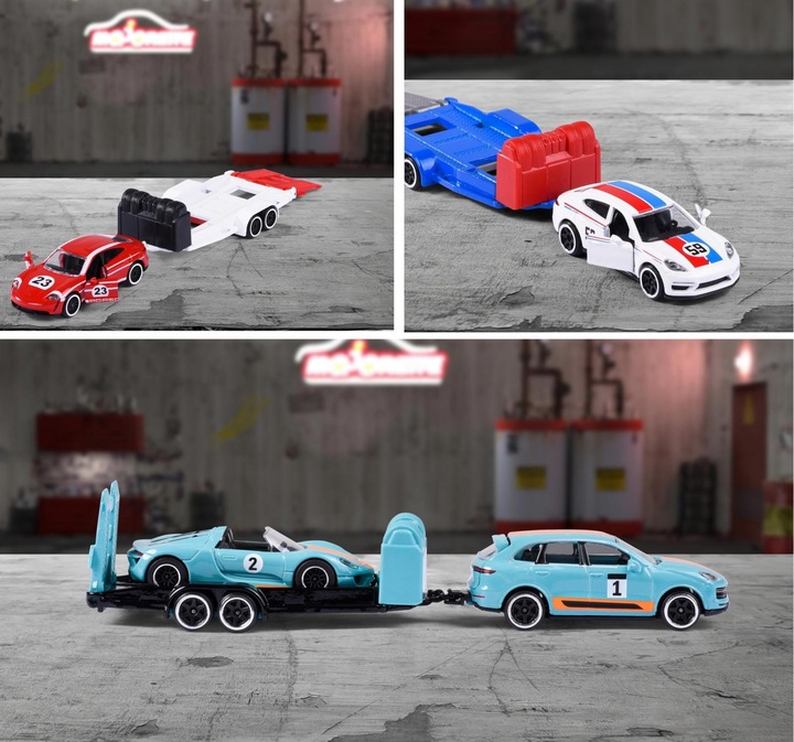 Produktbild Majorette Porsche Race Trailer Assortment 3-sort.