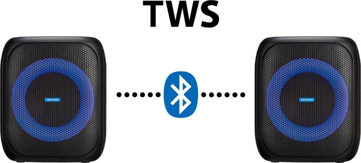 Produktbild Medion LIFE® S61991 Partylautsprecher, tragbares Bluetooth®-Soundsystem. Bluetooth® 5.0 für kabellose Musik (3 h, Akkubetrieb, Netzbetrieb)