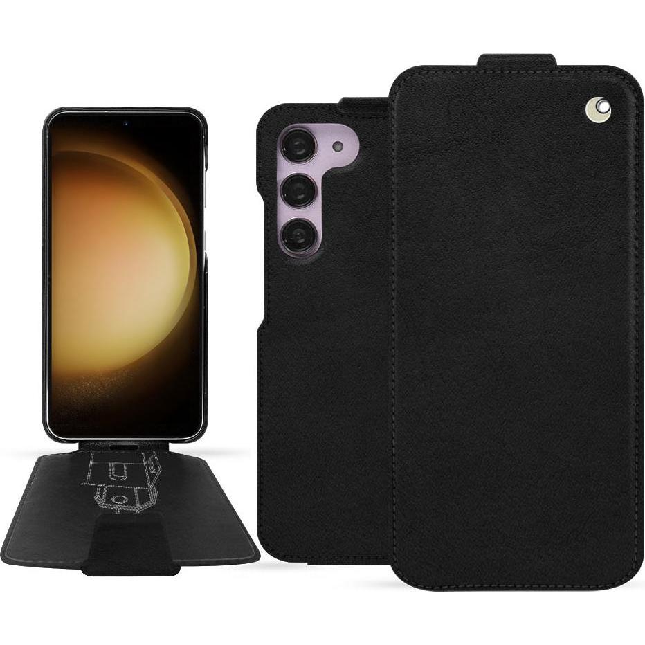 Noreve Lederschutzhülle vertikal (Samsung Galaxy S23+), Smartphone Hülle, Schwarz