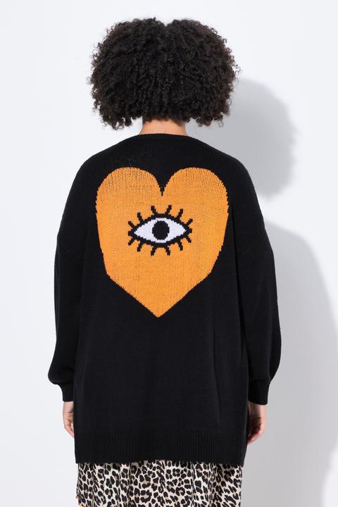 Image du produit Angel of Style Cardigan coupe ouverte, motif « yeux-coeur » dans le dos (42, 44)