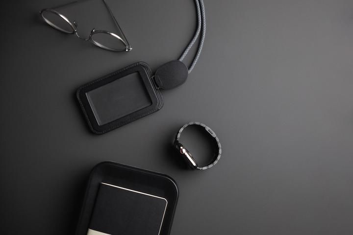 Actual product image Orbitkey ID Card Holder Pro with neck strap, black