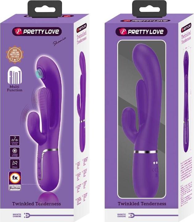 Actual product image Pretty Love Shania Triple Rabbit Vibrator Multifunction-Purple