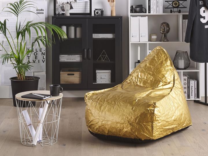 Actual product image Beliani Beanbag gold DROP
