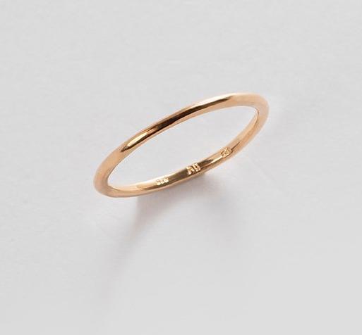 Miaki Bague minimaliste en or (50, Argent 925)