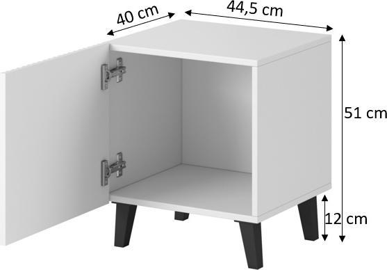 Actual product image Cama PAFOS bedside cabinet 2pcs. 45x40xH.51 white matt (45 x 40 x 51 cm)