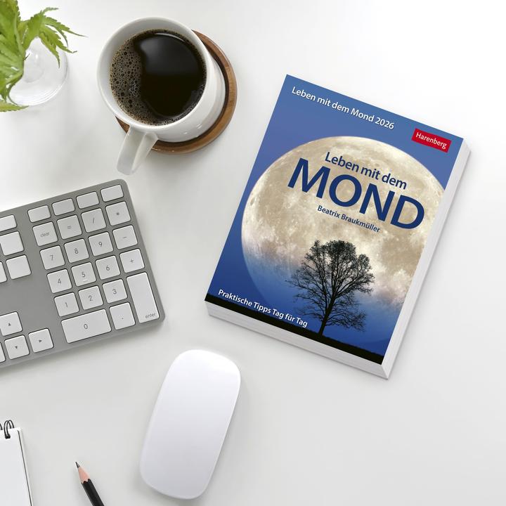 Productafbeelding Harenberg Leben mit dem Mond Tagesabreisskalender 2026 - Praktische Tipps Tag für Tag