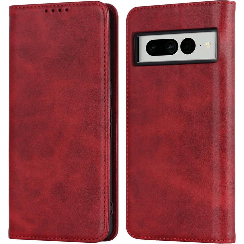 Cover-Discount Google Pixel 7 Pro - Stand Flip Case Hülle rot (Google Pixel 7 Pro), Smartphone Hülle, Rot