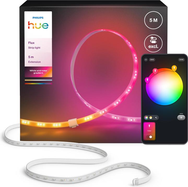 Philips Flux Gradient Lightstrip Verlängerung (Veelkleurig, Wit, 500 cm, Interieur)