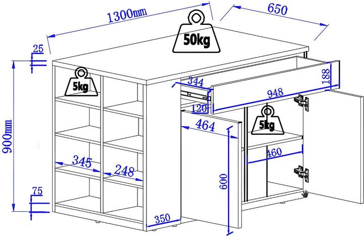 Image du produit Vente-unique Meili (130 x 65 x 90 cm)